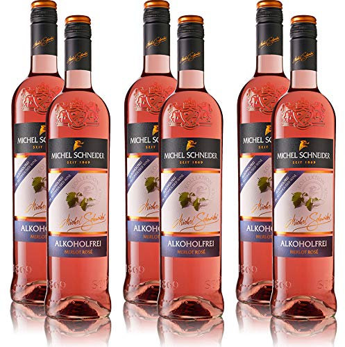 6 Flaschen Michel Schneider Merlot Rosé, alkoholfreier Wein, sortenreines Roséwein Paket (6 x 0,75 l)