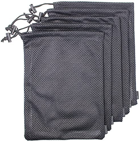 VANVENE Schwarzer Netzbeutel Nylonsack Strapazierfähiger Kordelzug Netzbeutel für Kosmetik Golfball im Freien