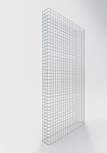 GABIONA - Gabione LxHxT: 107 x 200 x 17 cm - Hög stenkorgvägg för stenar från 32 mm korn - Maskstorlek 5 x 5 cm
