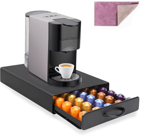 Masthome Porte Capsules Nespresso 45Pcs, Rangement Dosette Nespresso, Support à Capsules de Café avec Fond Antidérapant, Distributeur Capsules pour Maison, Bureau, Cuisine