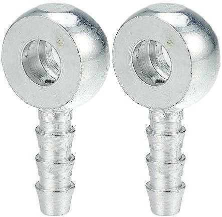 A ABSOPRO Raccords cannelés pour tuyaux à Boulon Banjo Raccord Universel Banjo Adaptateur de Ligne de Carburant pour Moto Voiture Ton Argenté - Lot de 2 ID 6 DE 6 mm