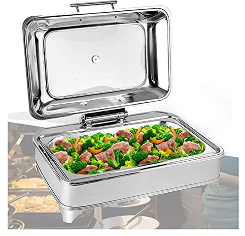 Stainless Steel Chafing Dish Chafing Dish, Food Warmers For Parties, 9L Commercial Buffet Servers And Warmers Chafing Dishes With Lids For Buffet Wedding Or Part - Keep Food Warm, 400W (Size : 1/2 SI