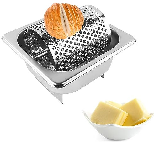 CYTBEK Butter Wheel for Griddle, Stainless Steel Butter Spreader Wheel, Butter Roller for Bread Toast Buns Corn, Perforated Roller Design Removable, Easy to Clean, Suitable for Outdoor Picnics
