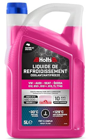 Holts HAFR0006B Antifreeze Coolant for Car VW-Audi-Seat-Skoda G12, G12+, G12++, G13, G12 EVO 10-year 300k mile long life protection to -30°C, Pink, 5 Litre