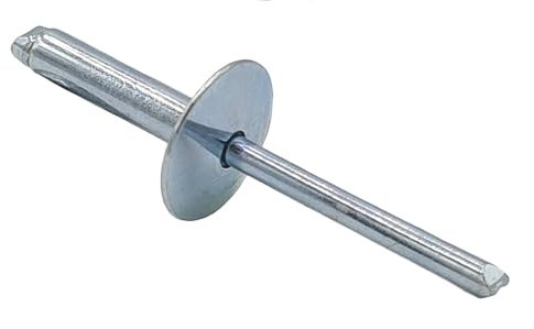 Offene Blindniete mit Sollbruchdorn großer 16mm Flachkopf Alu/Stahl 4,8 x 25-250 Stück