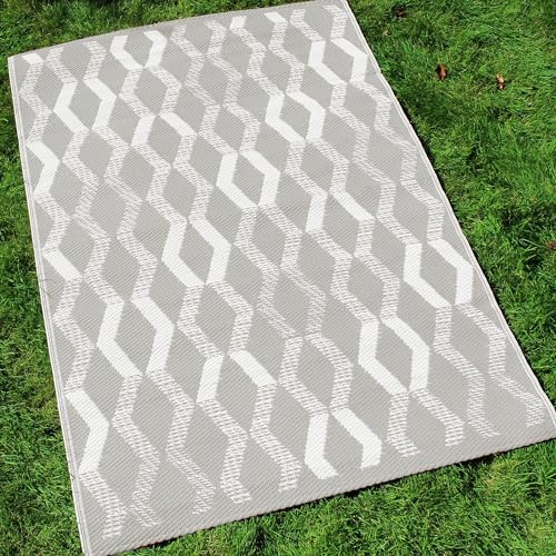 Fusion Rico - Alfombra de Exterior, 100% Polipropileno, Color Gris, 120 x 170 cm