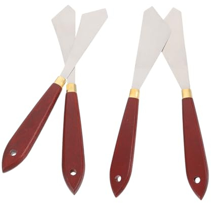 NUOBESTY 4pcs Oil Paint Spatulas Palette Knives for Artists Acrylic Painting Scrapers Painting Tools for Painters
