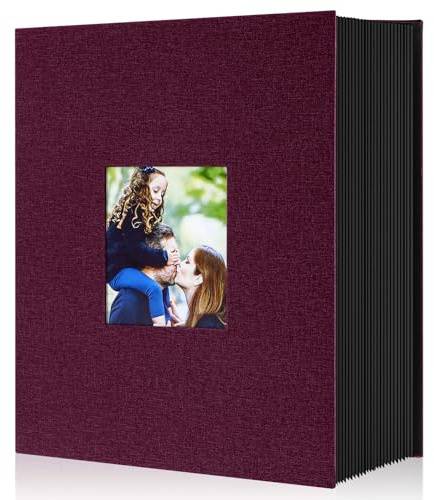 Lanpn Album Fotografico 10x15 1000, Grande Biancheria Album Foto Portafoto Verticale 10 x 15cm Tasca Tasche Viola