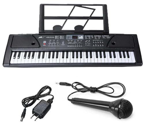 Kids Piano Keyboard-Portable 61 Keys Electronic Musical Instrument -Electronic Keyboard Digital Teaching Music Piano-Music Stand, Mic, USB Power Gift for Boys Girls Beginner