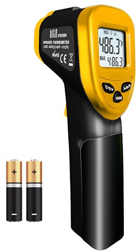 hito Infrared Thermometer Gun -58°F to 1112°F (-50℃~600℃) Laser Temperature Gun with Backlit LCD for Cooking/Pizza/Oven/Refrigerator/Vehicle Repair (Not for Human)
