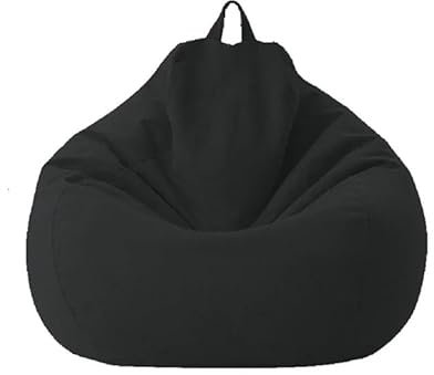UGEFKMQ Sitzsäcke Für Das Wohnzimmer Sitzsack Gaming Sitzsäcke Stuhl Weiches Bequemes Leinen Wohnzimmer-Sitzsackbezug Benbags Für Drinnen Und Draußen (Ohne Füllstoff),Schwarz,100Cm*120Cm