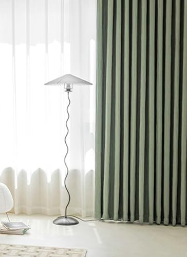 Gualiy Gardinen mit Ösen 2er Set, Gardinen Vorhänge Blickdicht Einfarbig Plissee Struktur Gardinen B 96 x H 138 cm Schlafzimmer Vorhänge Modern, Grün