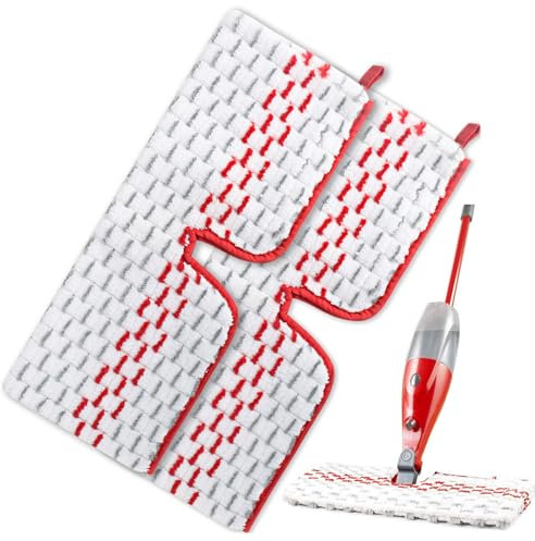 smtfcty 2 Stück Mikrofaser Mop Pads für Vileda 1-2 Spraymax Sprühwischer,Bodenwischer Ersatzbezug Wiederverwendbar Mop Reinigung Pads, Wischmopp-Reinigungskissen für alle Bodenarten geeignet