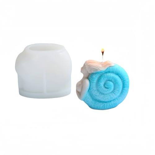 Kerzenform Silikon Conch Girl Aromatherapie Kerze Silikonform Gips Epoxidform - Transparent