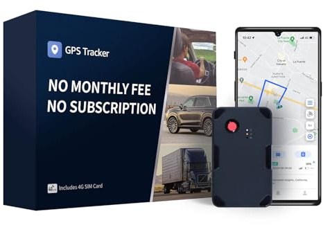 GPS Tracker for Vehicles, No Monthly Fee, No Subscription, Real-Time Location, Long Battery Life, Hidden Magnetic Tracking Device for Cars, Trip History, GeoFence, Driving Alerts, Global Coverage