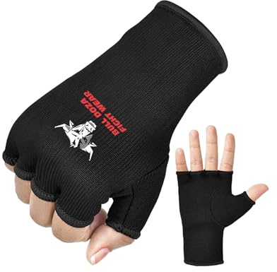 Vier Größen – Boxbandagen, Innenhandschuhe zum Boxen, Halbfinger, elastisch unter den Fausthandschuhen, Geruchsschutz – ideal für MMA, Muay Thai, Kickboxen, Kampfsport-Training, Kampfsport (S)