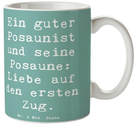 Mr. & Mrs. Panda Tasse Spruch Posaune Liebe - Geschenk, Musik, Kaffeetassen, Teetasse, Musikfans, Blechblasinstrument, Geschenk Musiker, Schöne