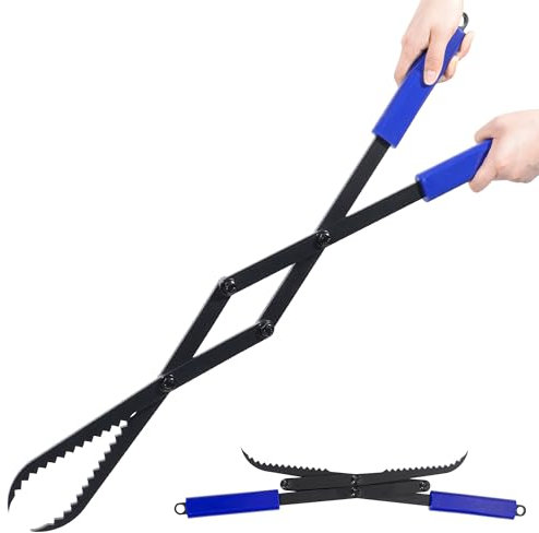 CKLT Firewood Tongs 28in Heavy Duty Fire Tongs for Fire Pit Bonfire Campfire Outdoor Indoor Log Grabber Tongs Rustproof Safely Moves Firewood