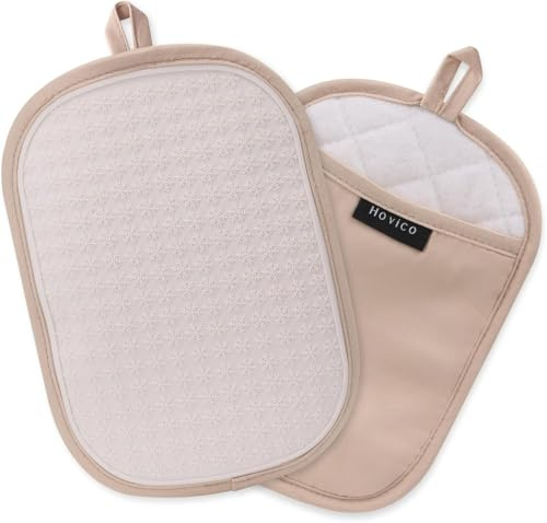 Lot de 2 maniques en silicone, maniques résistantes à la chaleur avec poches, maniques antidérapantes pour la cuisson et la cuisine dans la cuisine, 24,9 x 17,8 cm, doublure en tissu éponge, kaki