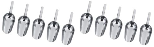 Lot de 10 Cuillères à Glace en Acier Inoxydable, Petites Cuillères à Bonbons en Métal, Cuillères à Glaçons, Petite Cuillère à Sucre, Cuillère à Crème Glacée pour les de Buffet, la