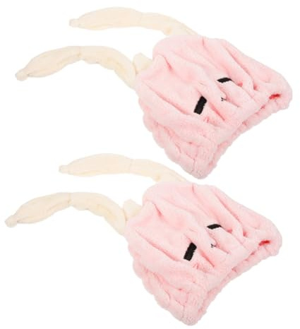 Pack Mikrofaser Haartrockenhauben für Kinder, Rosa | Weiche Verarbeitung, Schnell Trocknend, Robust Gefertigt, 2 Stück, für Kinder, Praktische Form