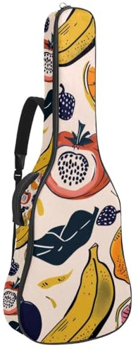 Gepolsterte Gitarrentasche für Akustikgitarre, Motiv: Schmetterlinge, Aquarellfarben, bunt, für E-Bass, Konzertgitarre, Mehrfarbig 04, 42.9x16.9x4.7 in, Lässiger Tagesrucksack