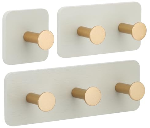 Segus Klebehaken Extra Stark, 3 Stück Handtuchhaken Ohne Bohren Bambus, Wandhaken Selbstklebend, Bambus Haken für Jacke, Schal, Hut (Grau)