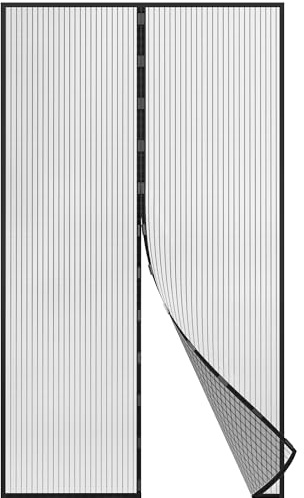 jarolift Fliegengitter Balkontür Insektenschutz Fliegennetz ohne Bohren mit Magnetverschluss, Zuschneidbar, 110 x 220 cm (B x H), Schwarz