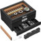 LIHTUN Humidificador de cigarros, caja de humidificador de escritorio con parte superior de cristal, regalos de puros para hombres, estuche de madera de cedro con higrómetro digital, humidificador,