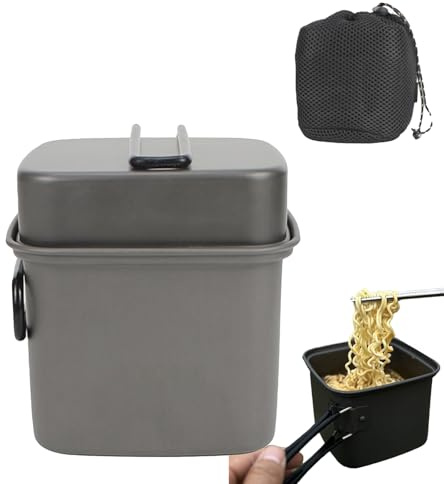 Set di utensili da cucina da campeggio: pentole e padelle in alluminio per la cottura all'aperto, kit di utensili da campeggio antiaderenti | Attrezzature da cucina da escursionismo compatte,