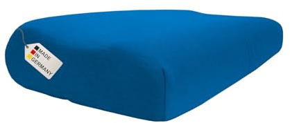 DUKAL | Bezug für Nackenstützkissen | 30-35 x 50 cm | aus hochwertigem DOPPEL-Jersey | 100% Baumwolle | Farbe: Caribic-Blau