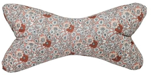 Small&Sweet Handmade Nackenkissen zum entspannten Kuscheln oder Lesen - das Kissen in Knochen-Form zum Stützen des Nackens als Lesekissen (Blumen Altrosa)