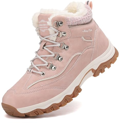 ARRIGO BELLO Womens Snow Boots Winter Boots Warm Ankle Fully Fur Lined Anti-Slip Leather Work Walking Hiking Outdoor Urban 4UK-7UK (5071Pink,5.5)