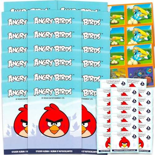 Angry Birds Collector Sticker Books 20 Pack - Bulk Character Stickers and Books Bundle | Collection Supplies for Boys, Girls, Kids