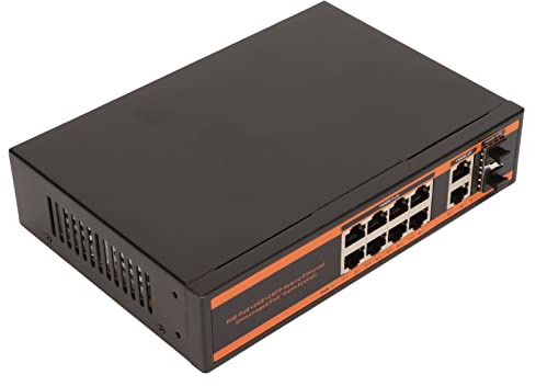 Jectse 10 Port Poe Switch Gigabit Ethernet SFP Fan AI PD Reconnaissance pour Les Réseaux Ethernet