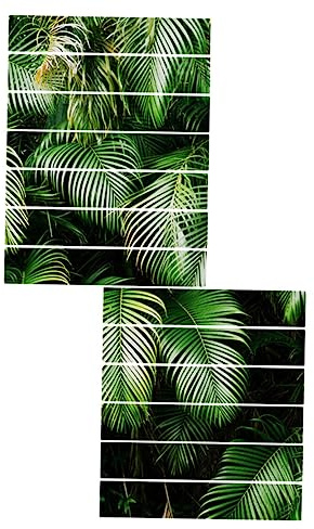 TOPBATHY Pegatinas Adhesivas Para Escaleras 13 Piezas Pvc Resistente Al Agua Color Verde Hojas De Palma Diseño Tropical Para Decoración De Interiores Casa y Pasillos