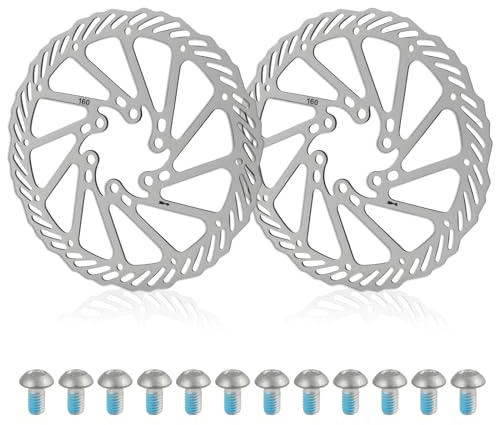 2PCS Bike Disc Brake Rotor 160mm, 160mm Discs Brake Rotor Stainless Steel Bicycle Rotors with 12 Bolts, Heat Dissipation Cycling Brake Discs for Road Mountain Bike Brakes Disc Brakes Front Rear