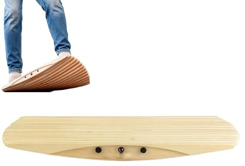 Tavola da equilibrio Wave in legno, tavola oscillante a 360°, trainer per la forza del core, migliora equilibrio e forza, supporta 200 kg, simulazione di surf e skate, balance board