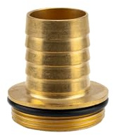 Gardena Messing-Schlauchverschraubung 1-teilig mit Bund und O-Ring: Verschraubung, 47,9 mm (G 1 1/2 Zoll)-Gewinde, für 32 mm (1 1/4 Zoll)-Schläuche (7149-20)