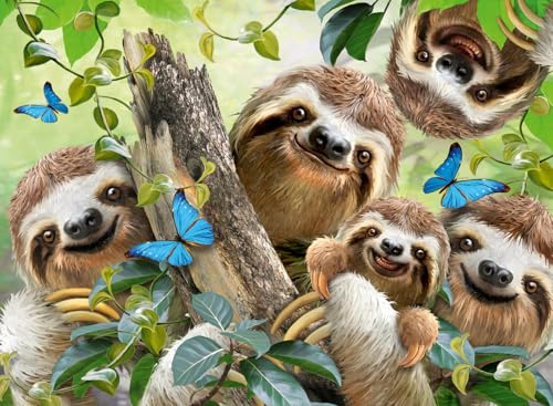Ravensburger Puzzle 14790 - Faultier Selfie - 500 Teile Puzzle für Erwachsene und Kinder ab 10 Jahren, Puzzle mit Tier-Motiv