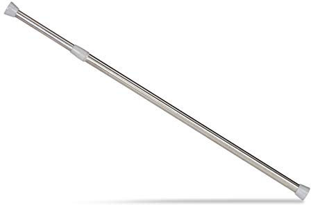 Relaxdays Teleskopstange, Klemmstange für Gardinen, Duschvorhänge, Türrahmen UVM, ohne Bohren, Edelstahl, 66-110 cm