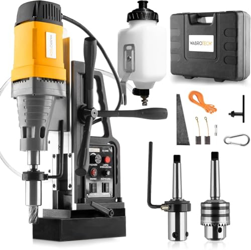 WABROTECH® WT23REW Perceuse Magnétique 50 mm - Carotteuse à Diamant 580 tr/min - Carotteuse Diamant Portative M3-M16 pour le Travail des Métaux - Perceuse Aimantée 1880 W - Foreuse Magnétique 13000 N