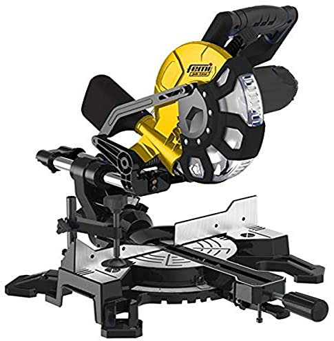 FEMI JOB LINE FM-TR1021 - Troncatrice Telescopica 1500W - 210mm - Legno e Alluminio - Testa Inclinabile Destra/Sinistra - Doppio Laser di Precisione - Scorrimento Radiale su Doppia Guida - Motore a V