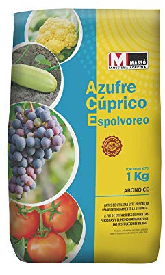 Abono CE Azufre Cúprico de Espolvoreo para Plantas y Cultivos, 1 kg.