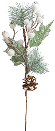 Mokyler Künstliche Stechpalmen-Beeren, Tannenzapfen, Zweige, künstliche Tannenzapfen, Zweige, für Weihnachten, Party-Dekoration, 6 Stück