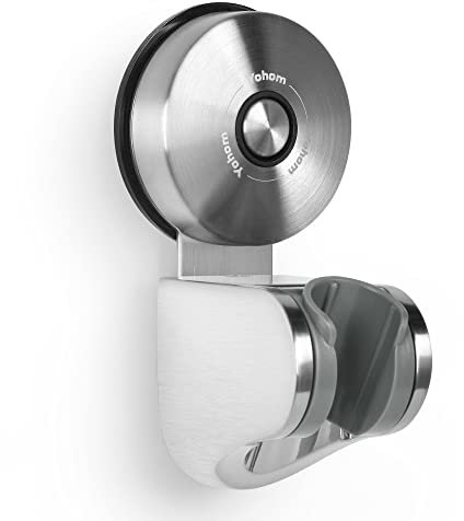 YOHOM Soporte para Ducha Ajustable Baño Soporte para Alcachofa de Ducha Mano pared Ventosa Soporte de Cabezal de Ducha Vacío para Rociador de Bidé Soporte para Niños Acero Inoxidable,Acabado Cepillado