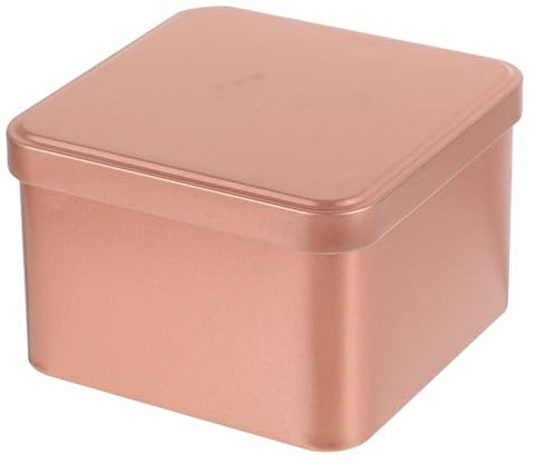 Didiseaon Tinplate box food storage bins round metal tins tin canisters with lids tea canisters airtight biscuit barrel sugar jar round tea tin candy container tea tins food jar square