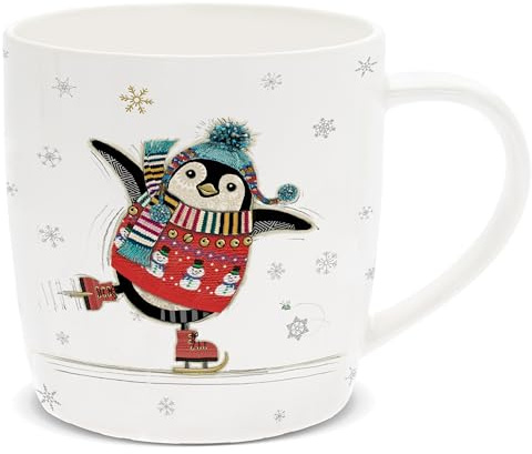 Lesser & Pavey - Tazas de café de cerámica para el hogar o el trabajo, tazas grandes para bebidas calientes, tazas de té y café, pingüino