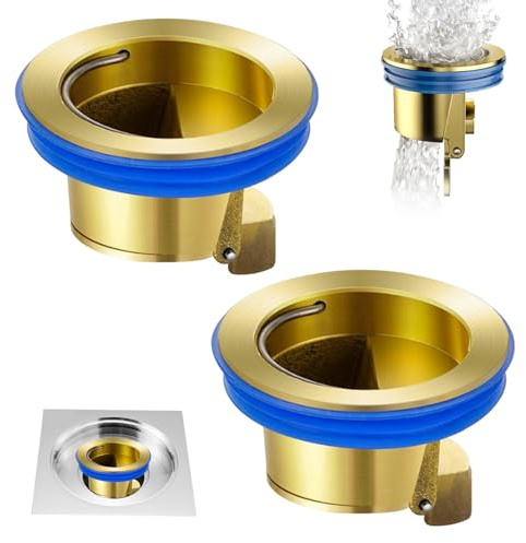 Drain Plug,Deodorant Floor Drain 2Pcs Core Shower Drain Backflow Preventer Drain Stopper Drain Guard Sewer Hair Catcher for Kitchen Bathroom Laundry Brass