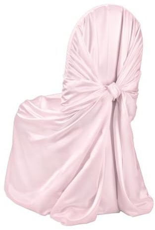 Odot Satin Esstisch Stuhlhussen, Hochzeit Stühlen Set 1/2/4 er Set, Fliege Stuhlhussen Hussen Waschbarer Stuhlbezug Weich und Zart Sesselbezug für Bankett, Hotel (Rosa,4er Set)